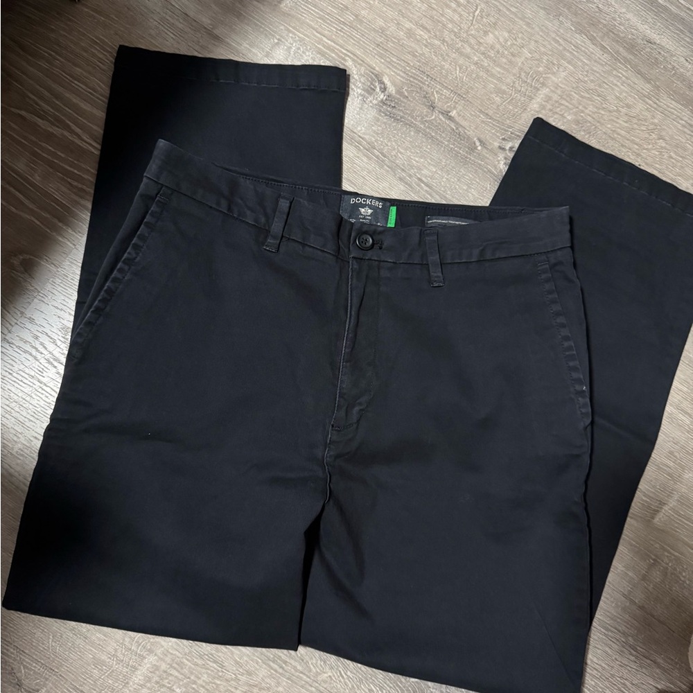 Dockers Black Straight-Leg Trousers